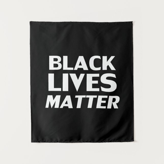 Tenture Black Lives Matter noir blanc typographie moderne (Devant)