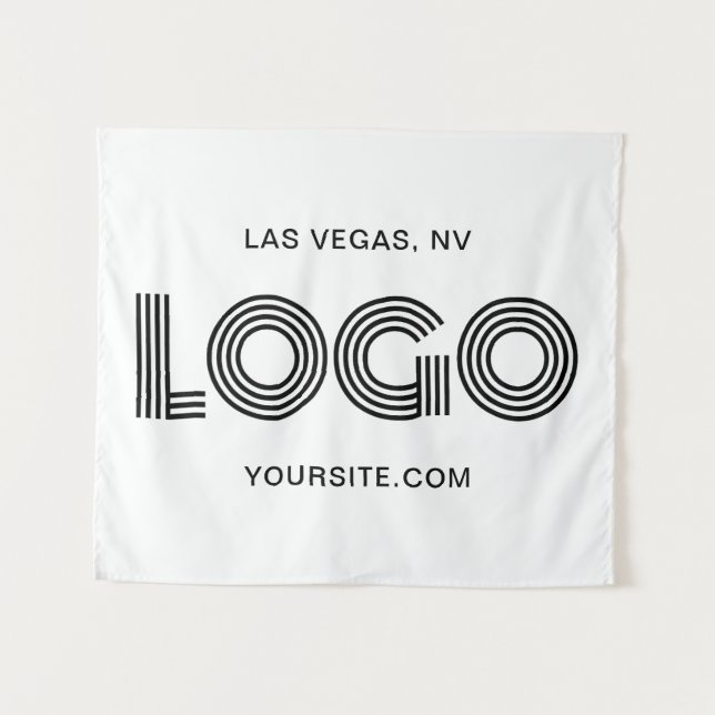 Tenture Black Modern Rectangular Logo (Devant (Horizontal))