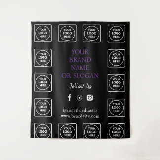 Tenture Black Purple Logo Social Media Wall Branding