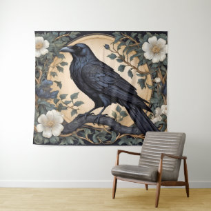 Tenture Black Raven William Morris inspiré