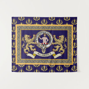 Tenture Blason de Clan Allardice Personnalisé Bleu