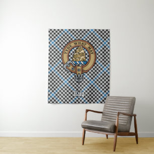 Tenture Blason de Clan Haig sur tartan à carreaux