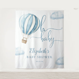 Tenture Bleu à air chaud Baby shower photo fond