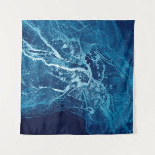 Tenture Bleu Abstrait. Bleu et blanc Blots. Effacer w