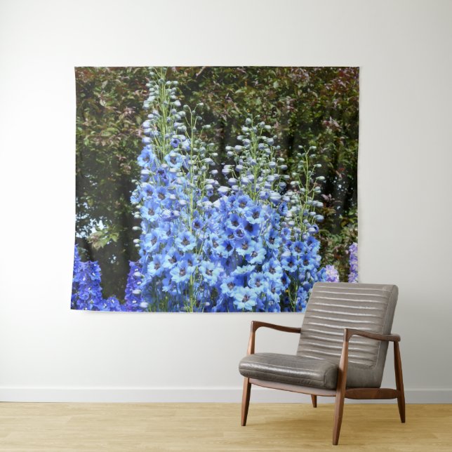 Tenture Bleu Delphinium Fleurs Florales Jardin Nature (En situation (horizontale))