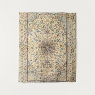 Tenture Bleu Dusty jaune clair Perse