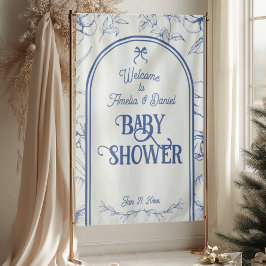 Tenture Bleu Floral Ornament Classic Neutral Bienvenue