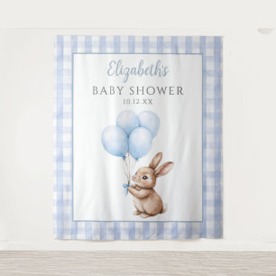 Tenture Bleu petit lapin mignon Baby shower photo fond