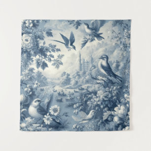 Tenture Bleu romantique vintage