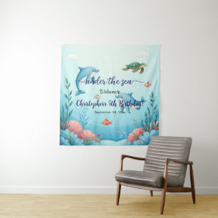 Tenture Bleu sous la mer Anniversaire de fête Bienvenue Co