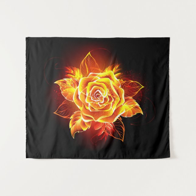 Tenture Blooming Fire Rose (Devant (Horizontal))