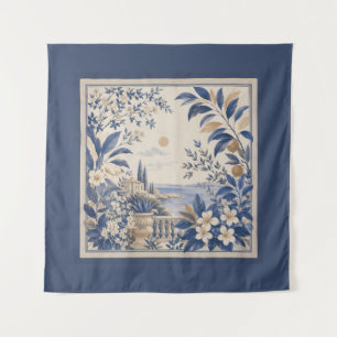 Tenture Blue Botanical Wall Tapestry
