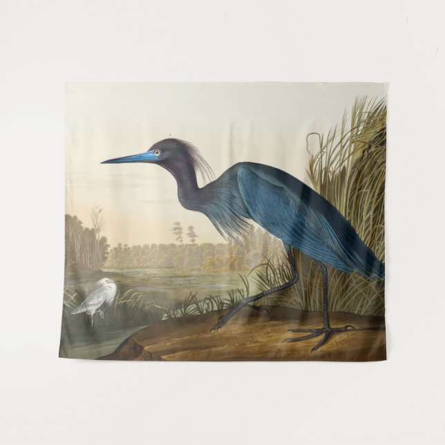 Tenture Blue Crane ou Heron, 1836, The Birds of America (Devant (Horizontal))