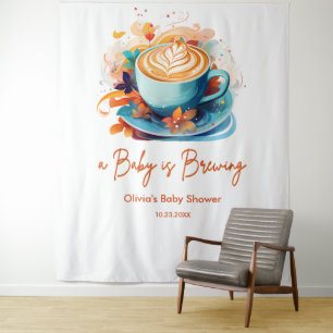 Tenture Blue Floral Love brasse du Baby shower de café