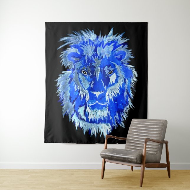 Tenture Blue Lion Spirit (En situation)