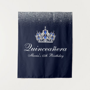 Tenture Blue Sapphire, Parties scintillant Quinceanera