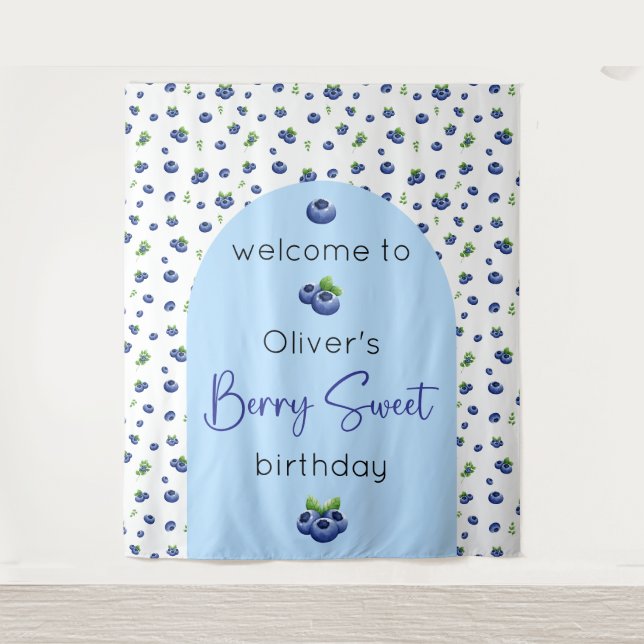 Tenture Blueberry Birthday Berry Sweet Backdrop (Devant)