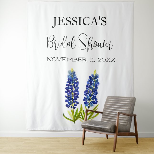 Tenture Bluebonnets Fleurs Fête des mariées Affiche de bie (En situation)