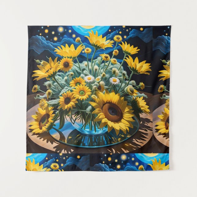 Tenture Bodegón Flores y Noche 1 - 001 (Devant)