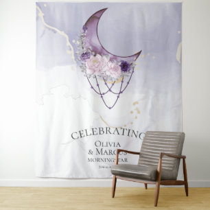 Tenture BOHO Aquarelle Violet Céleste
