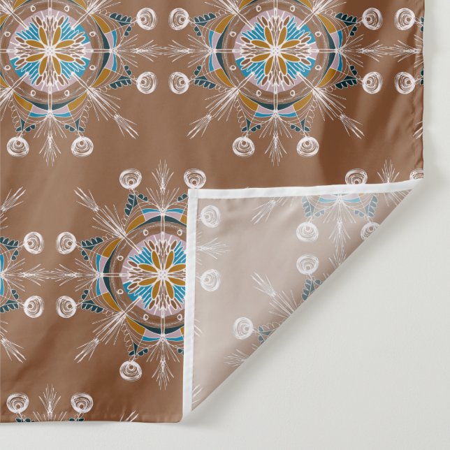 Tenture Boho Blue main Brown dessinée Mandala Art Tapestry (Détail)