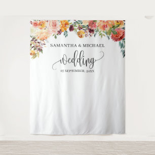 Tenture Boho Blush bordeaux orange mariage fond