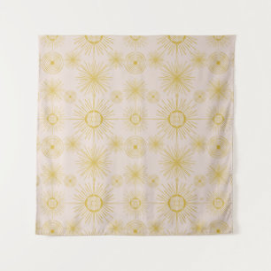 Tenture Boho Celestial Sun Stars Ivory Motif