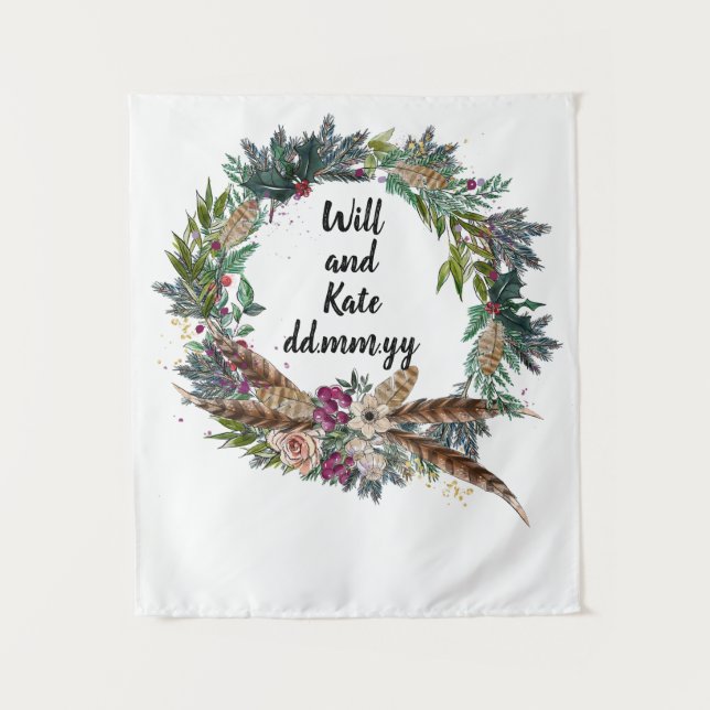 Tenture Boho Custom Winter Wedding Réception Photo Booth (Devant)