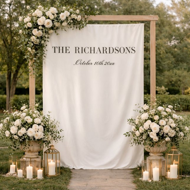 Tenture Boho Personalized Fabric Wedding Welcome Sign (Créateur téléchargé)