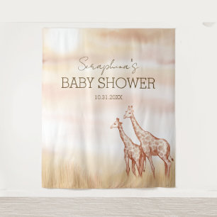 Tenture Boho Safari Giraffe Baby shower