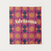 Boho Sun Moon Stars rose bleu jaune