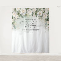 Boho White Roses mariage vert et or