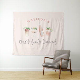 Tenture Boissons modernes girly rose week-end enterrement 