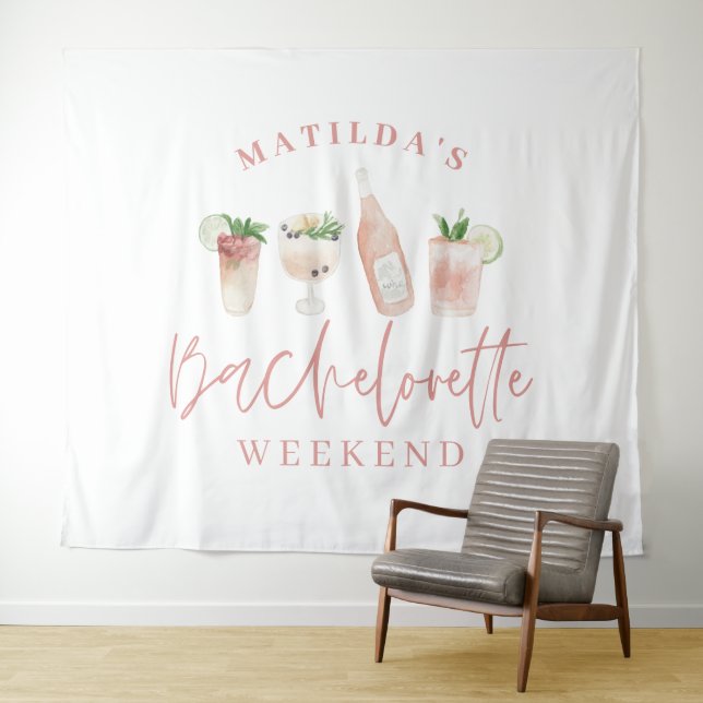 Tenture Boissons modernes girly roses pour week-end d'ente (En situation (horizontale))