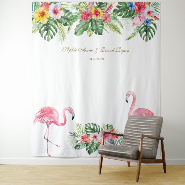 Tenture Boîte à photos de mariage Fleurs tropicales Aloha  (En situation)