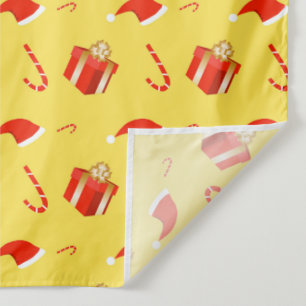 Tenture Boîte cadeau de Noël sucre de canne chapeau de Noë