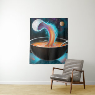 Tenture Bol cosmique du portail de soupe art numérique