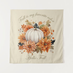 Tenture Bonjour automne Aquarelle fleurs sauvages feuilles