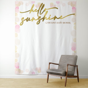 Tenture Bonjour Sunshine Boho Baby Girl Douche fond