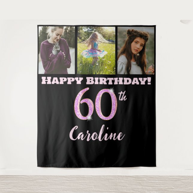 Tenture Bonne fête du 60e anniversaire, Parties scintillan (Devant)