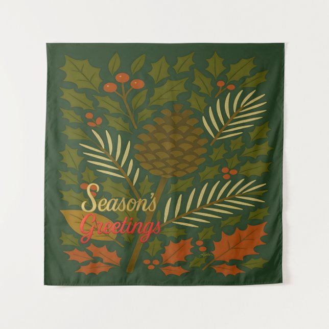 Tenture Bonnes Fêtes d'automne et d'hiver (Devant)