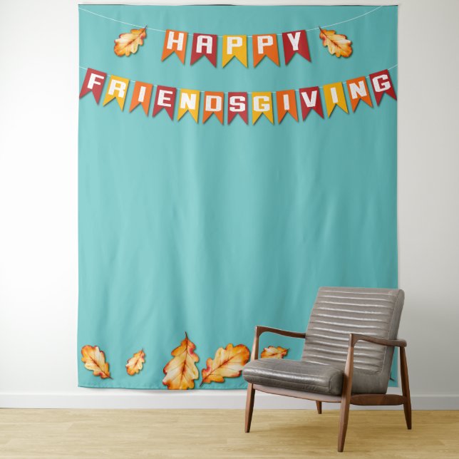 Tenture Booth Photo de Thanksgiving Friendsgiving Joyeux B (En situation)