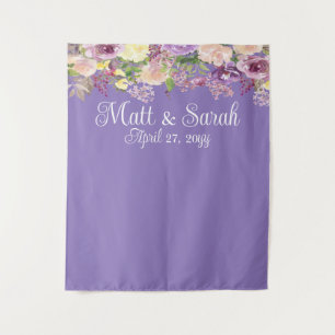 Tenture Booth Photo Fleurie Violet Mariage Réception