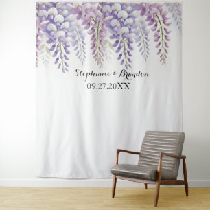 Tenture Booth photo Mariage de fleurs pourpres de la Wiste