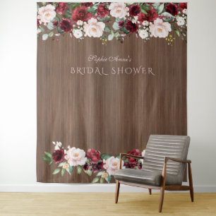 Tenture Booth Photo Mariage Fleurs de Bourgogne sur Bois