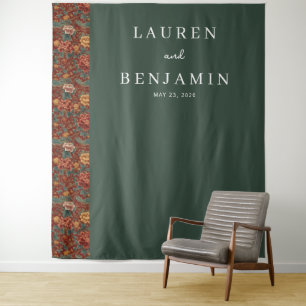 Tenture Bordure Florale Verte Élégante