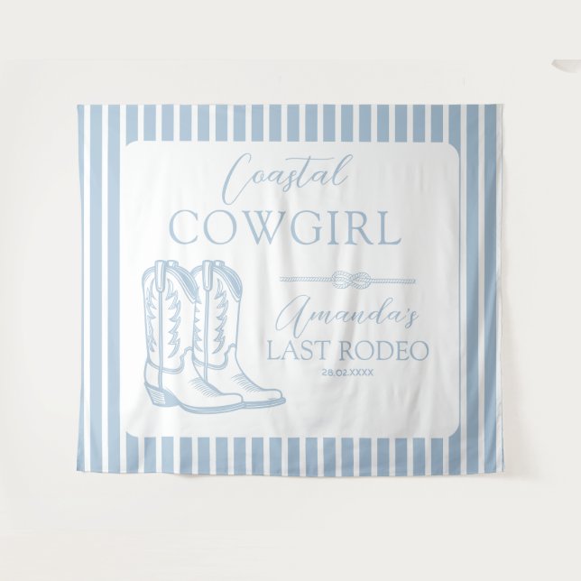 Tenture Bottes de cowgirl côtière Fête de bachelorette occ (Devant (Horizontal))