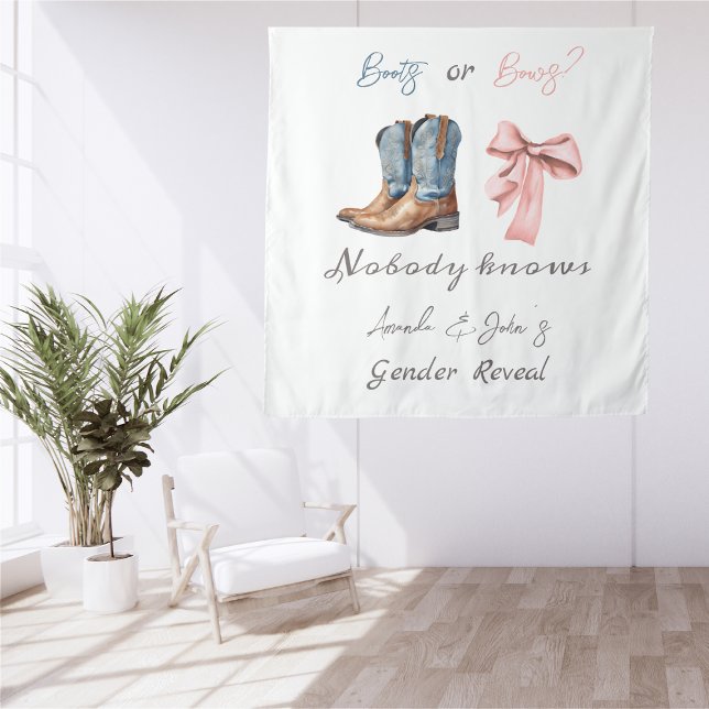 Tenture Bottes ou vaches Bleu et rose Genre Révélez arrièr (Créateur téléchargé)
