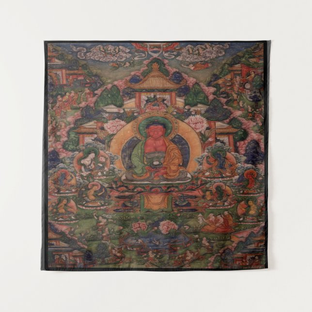 Tenture Bouddha Amitabha dans son pays pur de Suvakti (Devant)