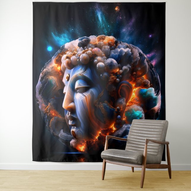 Tenture Bouddha détermination (En situation)